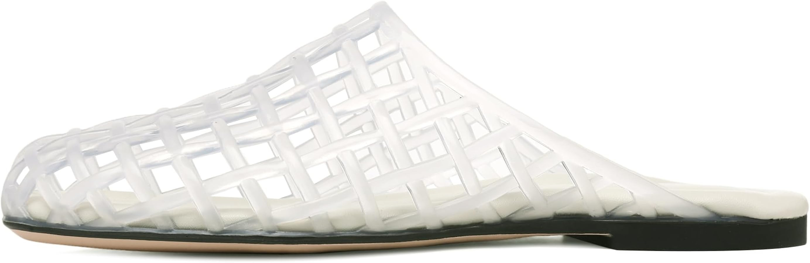 Clear Jelly Shoes for Women Slip on Jelly Mesh Slides Comfortable Closed Toe Flats Sandals Summer... | Amazon (US)