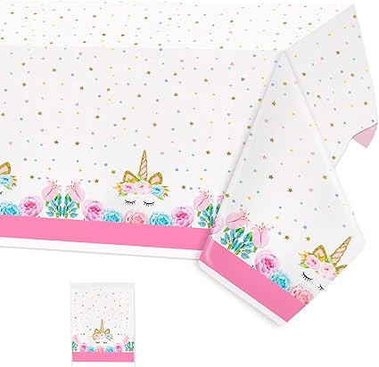 Unicorn Tablecloth - Unicorn Table Cover - Unicorn Themed Party Supplies, Disposable Tablecloth C... | Amazon (US)