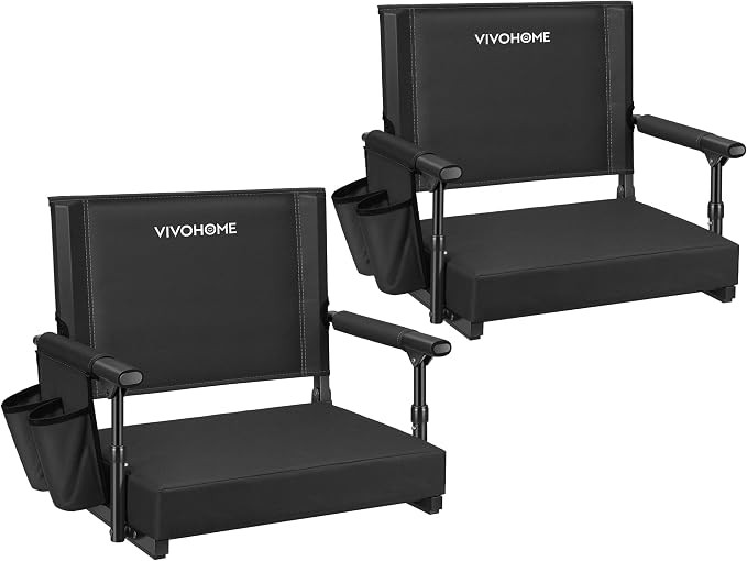 VIVOHOME Stadium Seats with Back Support, Bleacher Chair for Sports Events | Foldable, Easy To Ca... | Amazon (US)