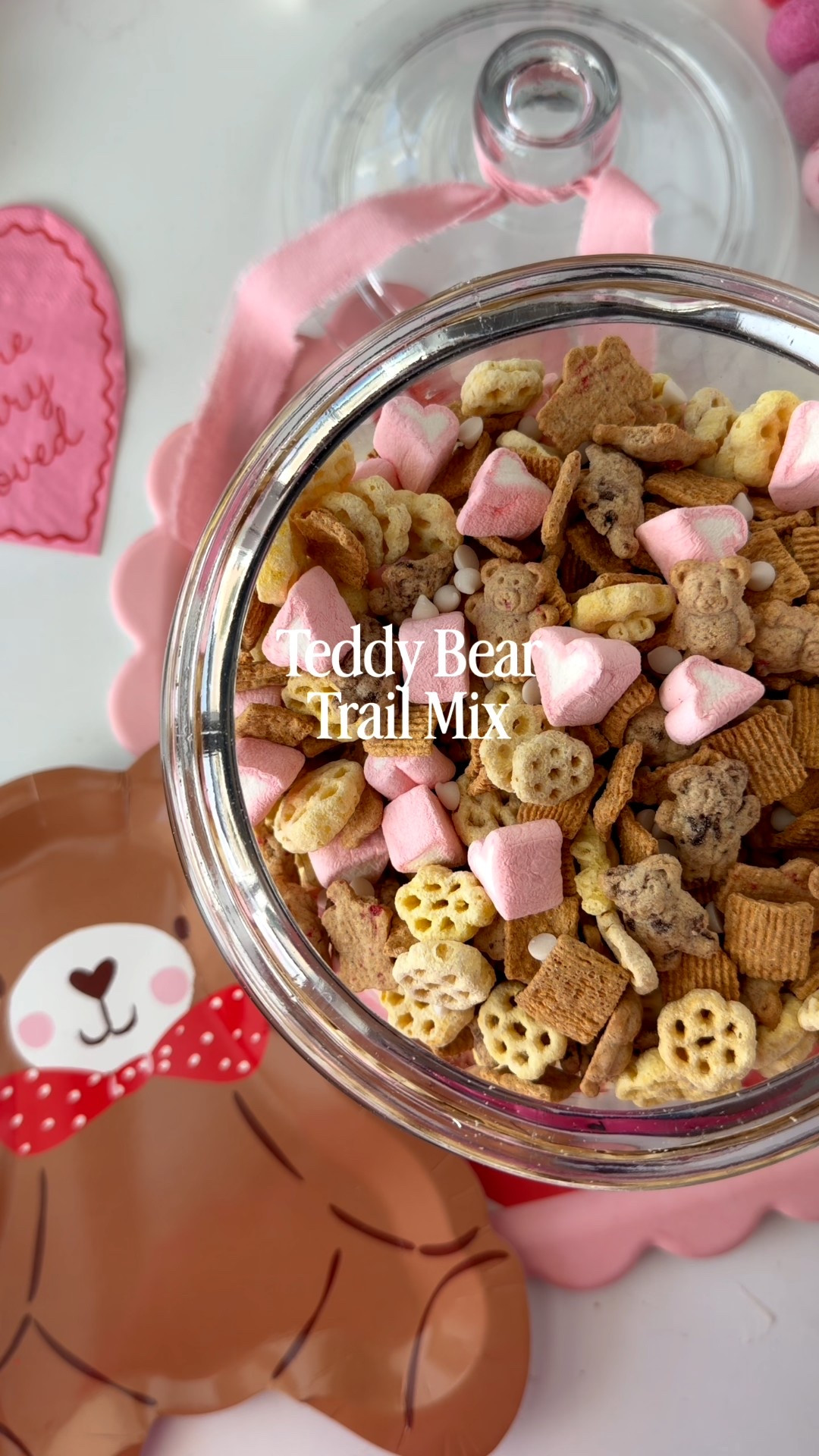 This teddy bear trail mix is so fun and you can literally do any variation your heart desires. Its an easy festive treat the kids look forward to—and I put it our right beside snack cups in our #OccasionsBin

Recipe:
- 3 cups of chocolate chip Teddy grahams
-3 cups of strawberry Teddy grahams
-2 cups honeycomb cereal
-2 cups of Golden Grahams
-1 cup of heart marshmallows 
-1 cup of white chocolate chips

Next bath I’m doing dried strawberries, and honey Teddy grahams!

#LTKmomlife #LTKfoodie #LTKSeasonal