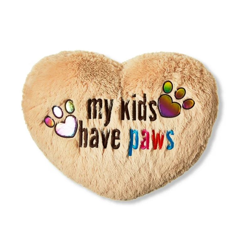 Way to Celebrate Mother’s Day 19 x 15 inch Plush Beige Heart Shaped Decorative Pillow, My Kids ... | Walmart (US)