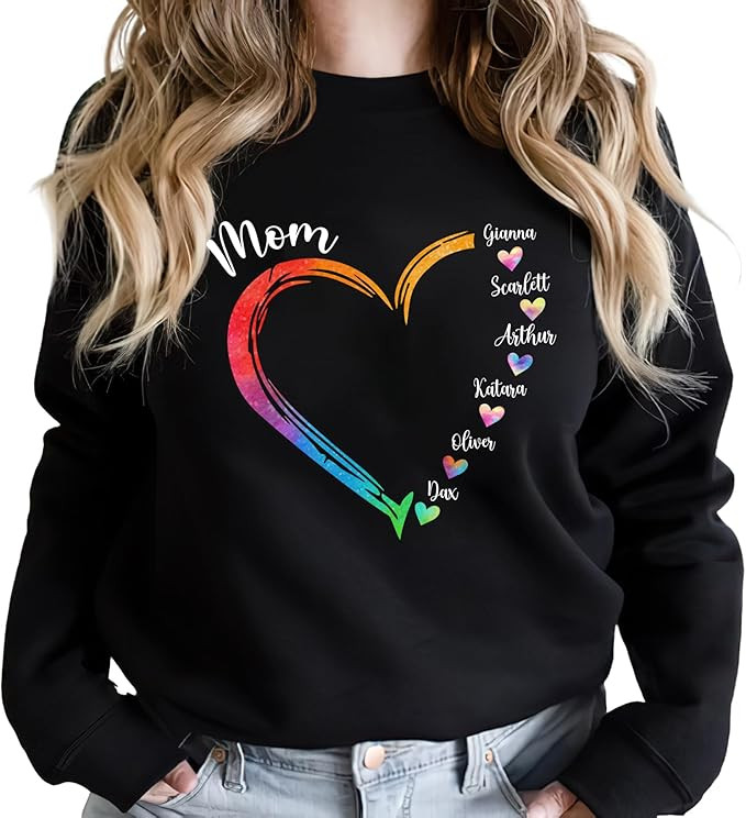 Personalized Grandma Shirt, Colorful Heart Grandma Shirts for Women, Gifts for Grandma Mothers Da... | Amazon (US)