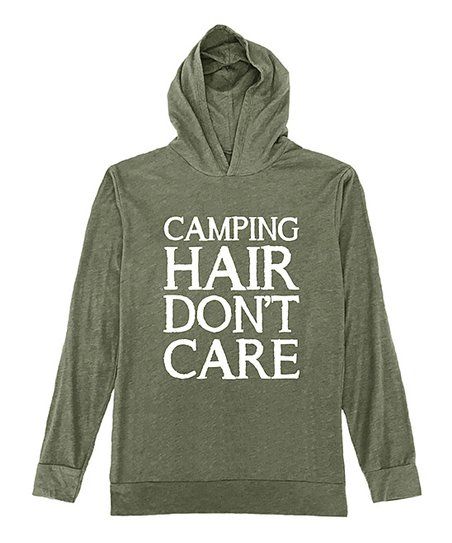 Heather Forest 'Camping Hair Don't Care' Lightweight Hoodie - Women & Plus | Zulily