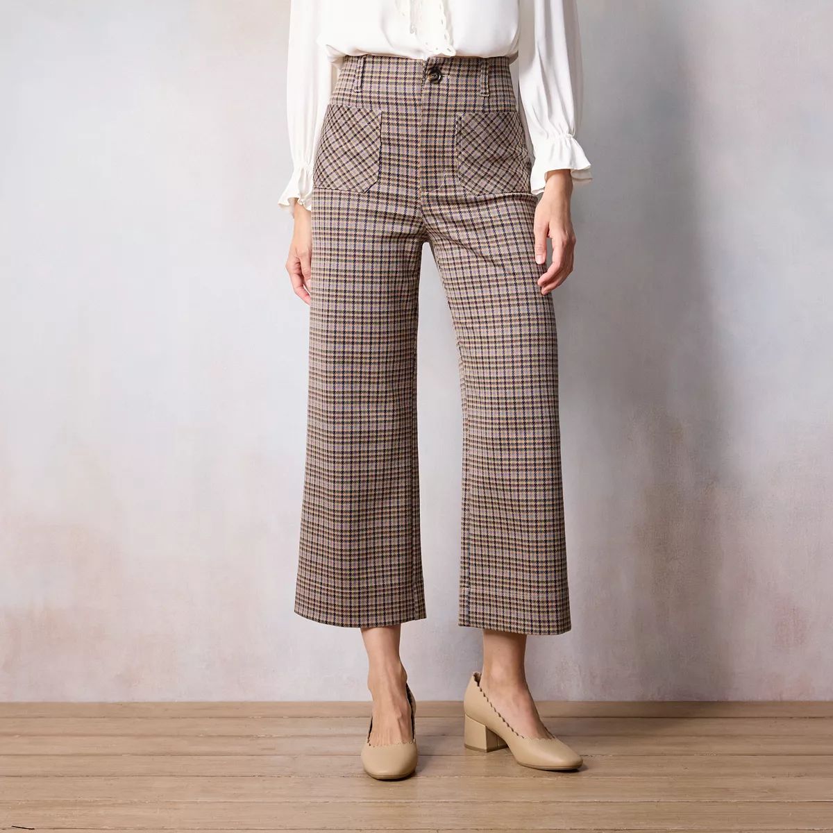 Women's LC Lauren Conrad Super High Rise Wide Leg Crop Pants | Kohl's