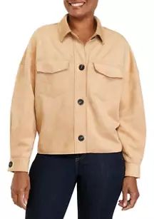 Women's Long Sleeve Suede Jacket with Pockets | Belk