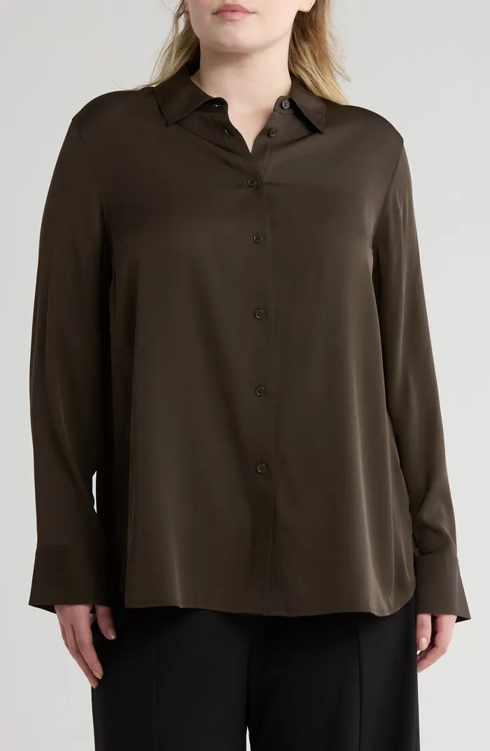 Slim Fitted Button Front Blouse | Nordstrom Rack