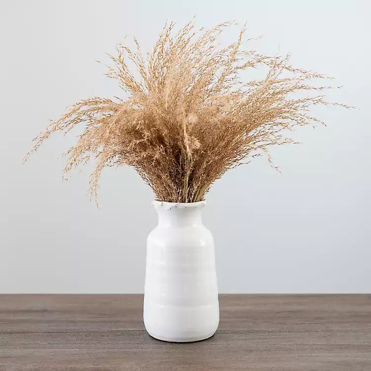 Pampas Grass Bouquet in White Ceramic Vase | Kirkland's Home