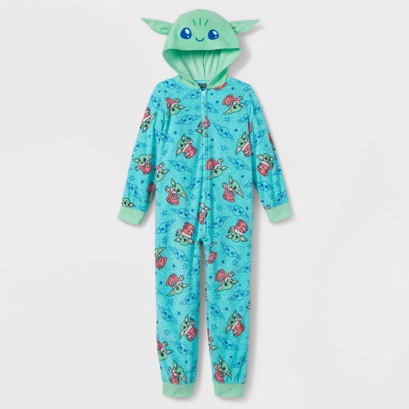 Girls' Star Wars: The Mandalorian Grogu Blanket Sleeper - Blue | Target