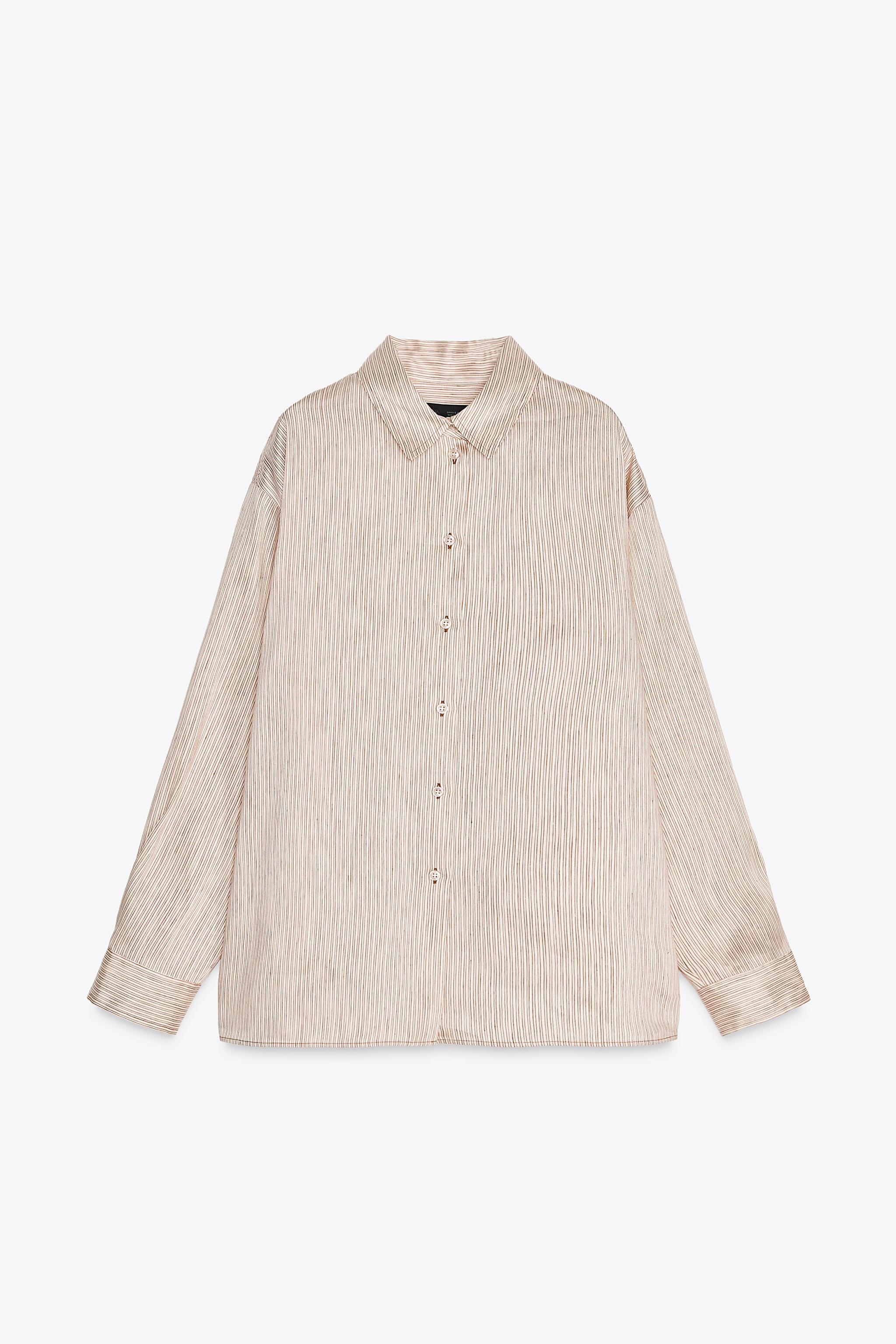 ZW COLLECTION OVERSIZE LINEN BLEND SHIRT | Zara US
