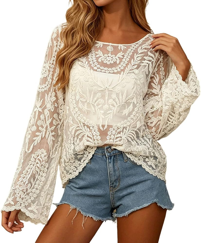 Elegant Knit Solid Beach Cover Up Summer Sheer Pullover Cardigan Beach Thin Soft Hollow Shawls fo... | Amazon (US)
