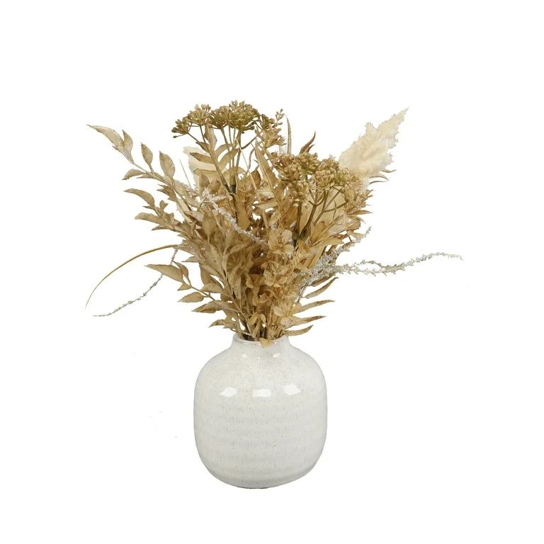 Better Homes & Gardens 12" Artificial Dried Mixed Floral Arrangement in Ceramic Vase - Walmart.co... | Walmart (US)