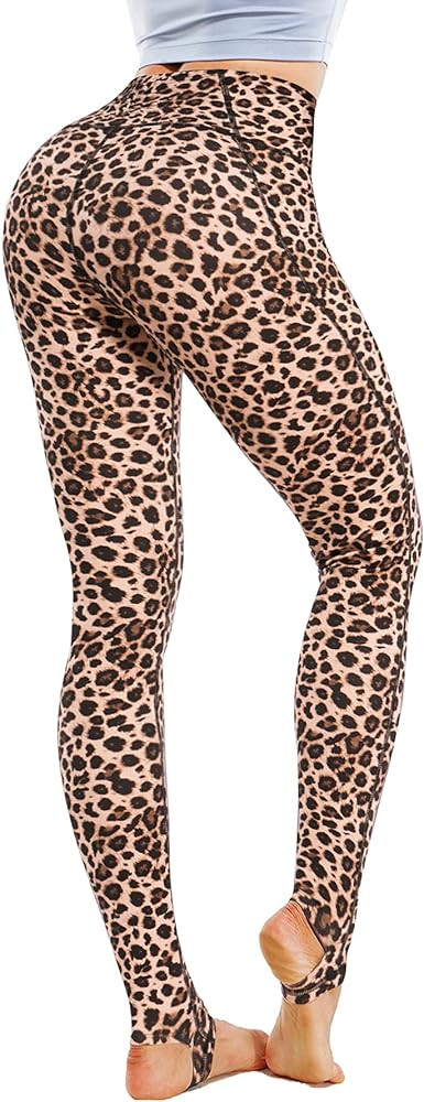 LEINIDINA Women's Stirrup Leggings High Waist Yoga Pants for Women Pocket Extra Long Over The Hee... | Amazon (US)