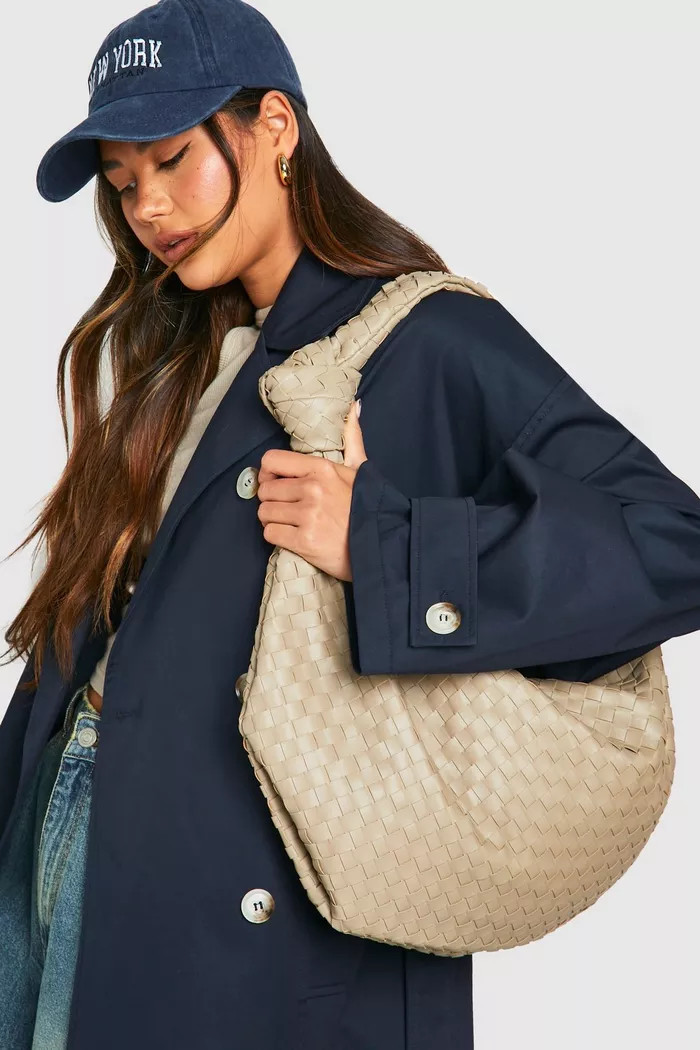Woven Knot Oversized Shoulder Bag | Boohoo.com (UK & IE)
