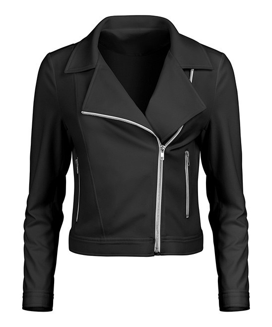 Lily Women's Non-Denim Casual Jackets BLK - Black Moto Jacket - Plus | Zulily