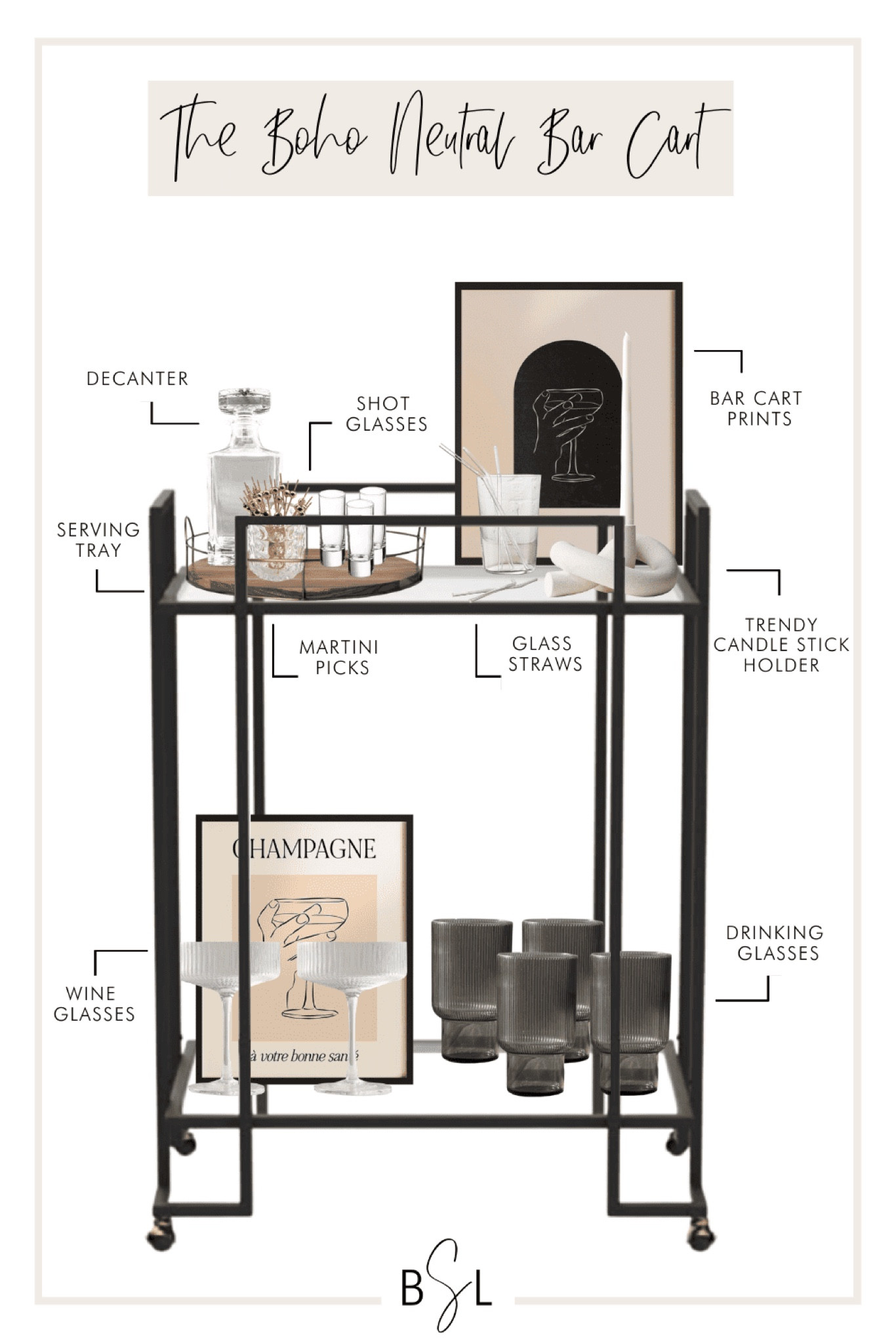 Found these ideas for this boho neutral bar cart and I just love it!! It looks soo good and I can’t wait to recreate it for my college bar cart! #collegebarcarts #collegebarcartideas #barcartideas