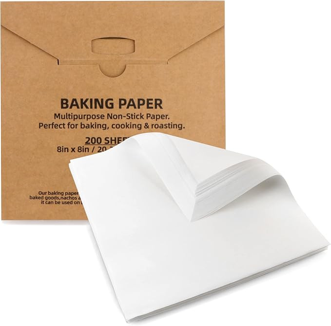 200 Pcs Parchment Paper Baking Sheets, 8"x8" Precut Non-Stick Baking Parchment Paper Sheets Bun S... | Amazon (US)