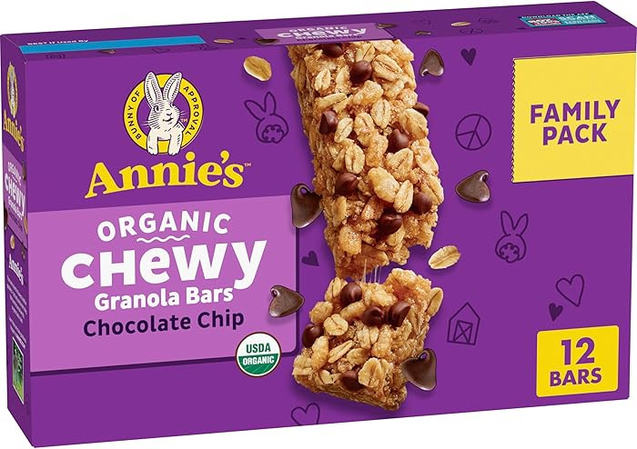 Annie's Organic Chewy Granola Bars, Chocolate Chip, 12 ct | Amazon (US)