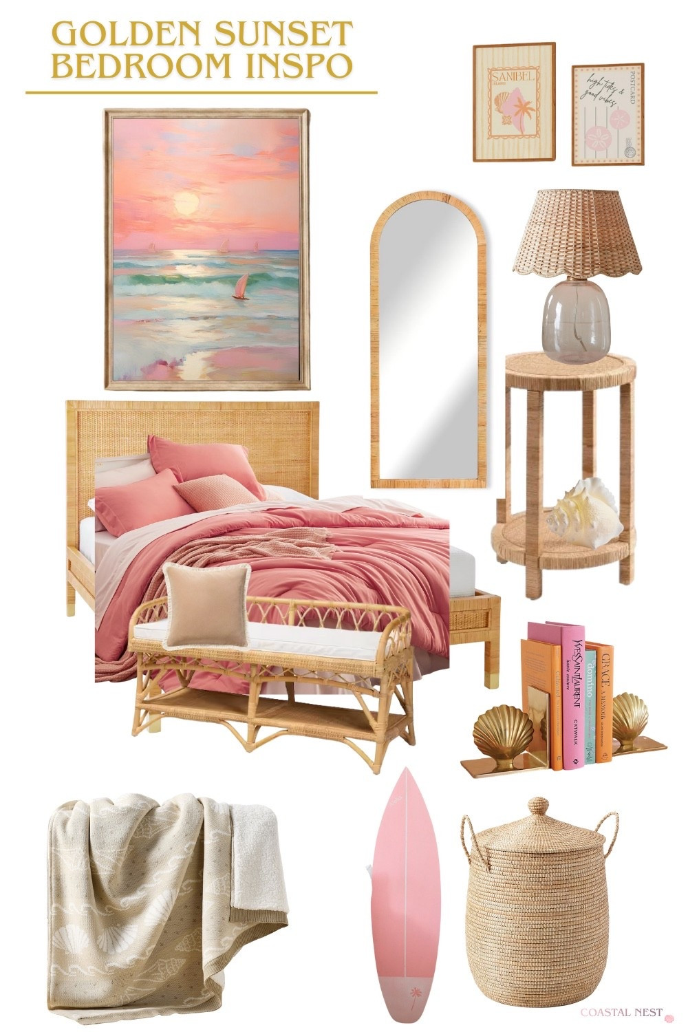 Coastal bedroom decor l golden + pink sunset inspo 

#LTKSaleAlert #LTKU #LTKHome
