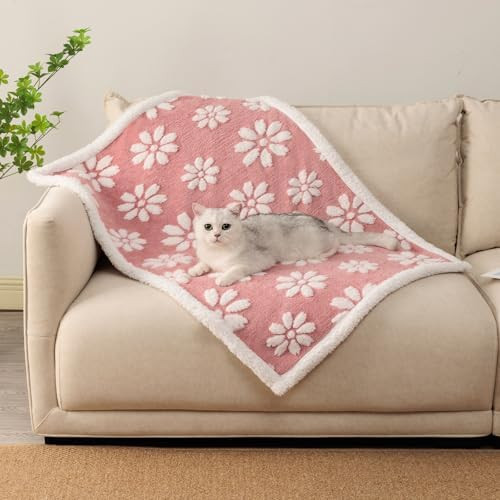Waterproof Blanket for Dog Puppy Cat, Cute 3D Textured Flower Dog Blanket for Bed Couch Sofa, Sof... | Amazon (US)