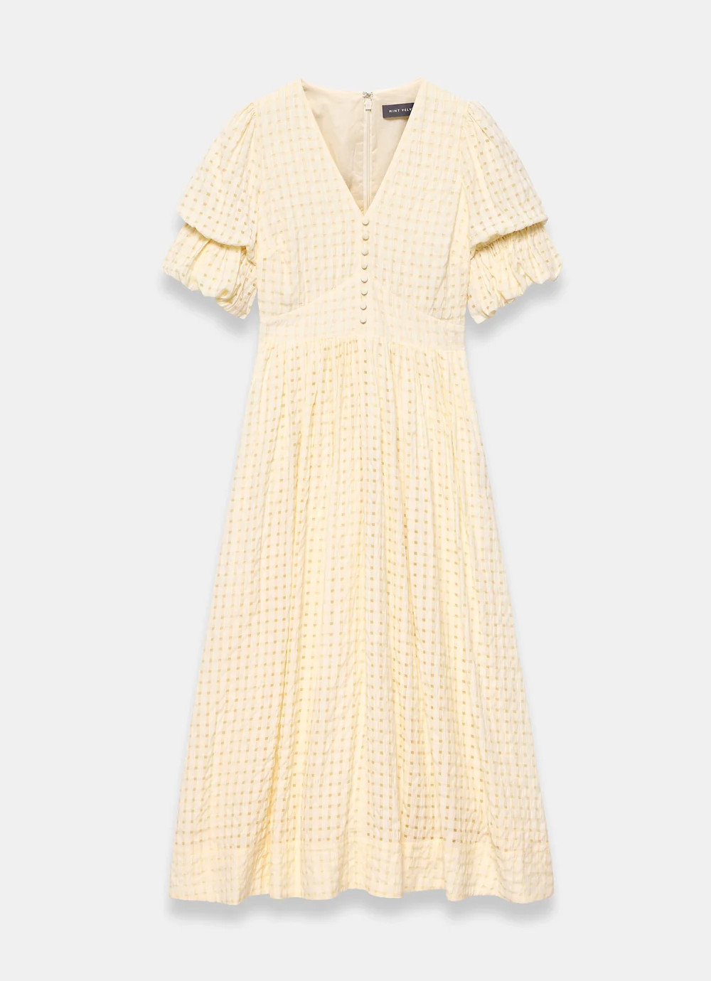Yellow Checked Midi Dress | Mint Velvet