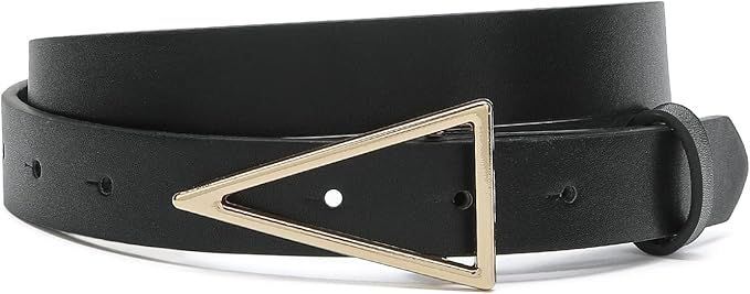 HOTWILL Women Belts for Jeans Dress Skinny Waist Belt with Gold Triangle Buckle 0.90" Width Thin ... | Amazon (US)