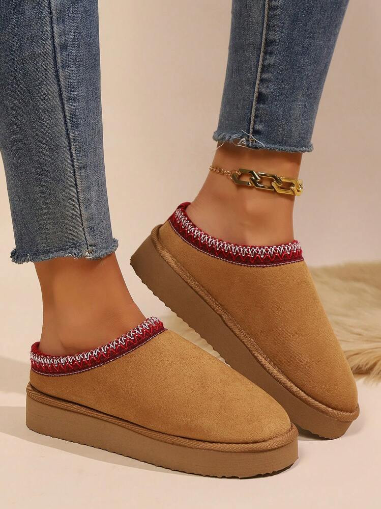 Camel Women Ultra-Soft Plush Slippers - Cozy Slip-On With Secure Anti-Slip Sole - Perfect For Ind... | SHEIN