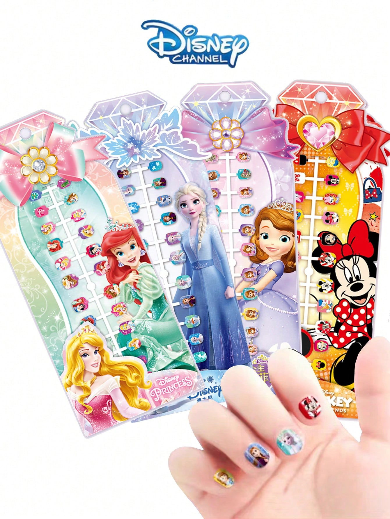 24Pcs/Set Genuine Disney Cartoon Nail Wearing Armor Hard Shell For 3 Years Old Kids Frozen Prince... | SHEIN