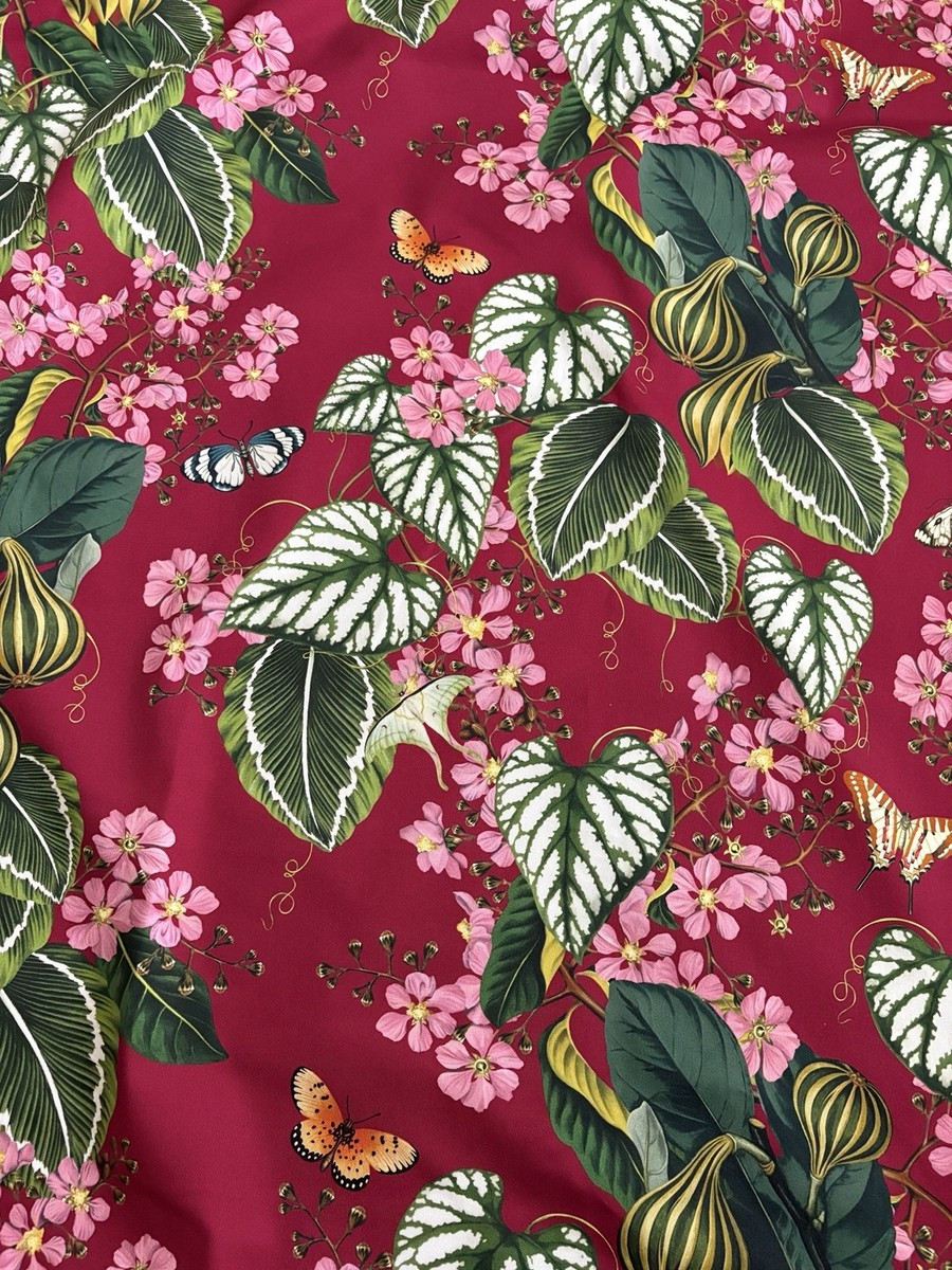 Oscar de La Renta Dress Deadstock Fabric Floral Cotton Twill 3.5 yards | eBay US