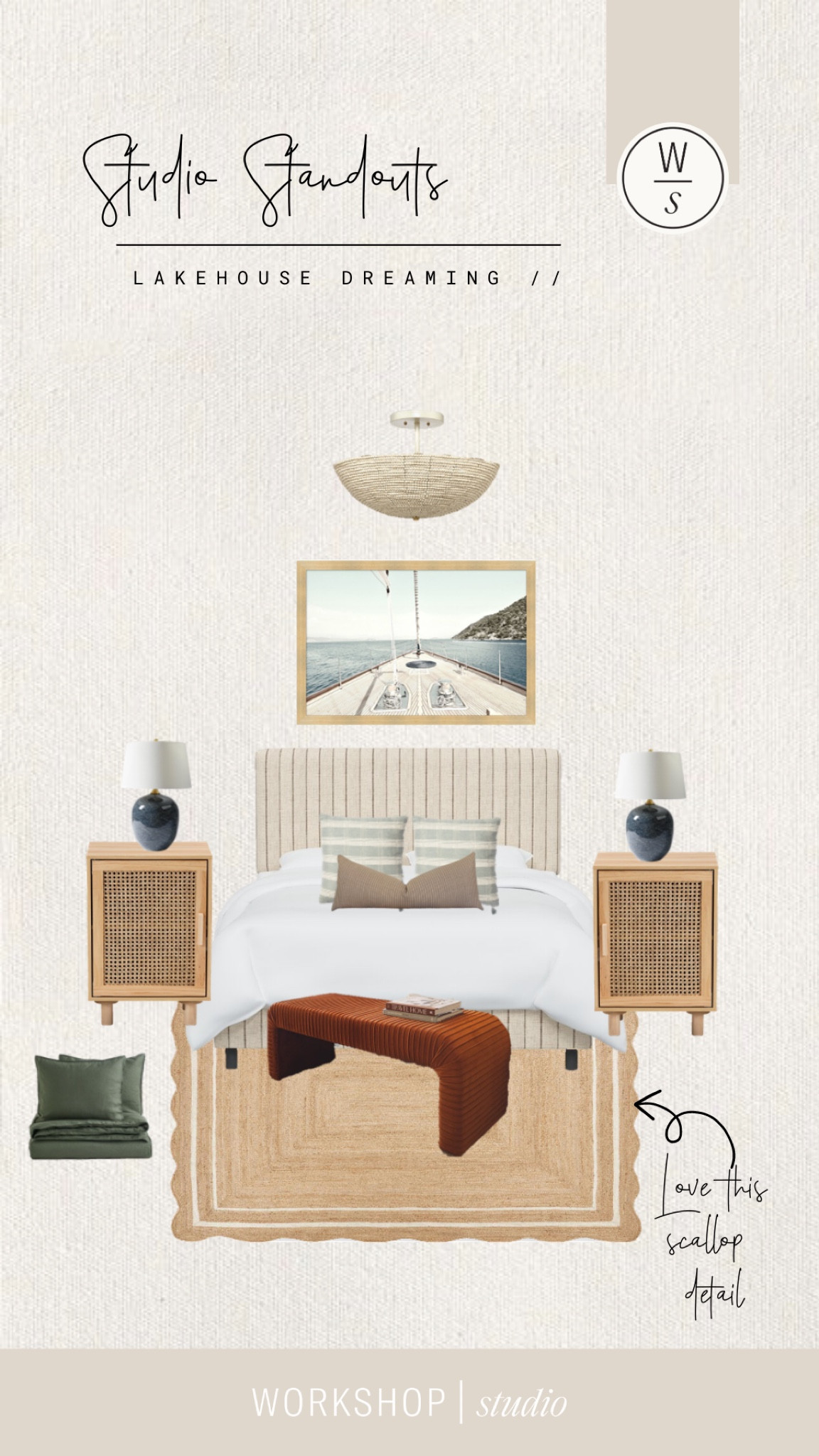 Labor Day calls for some lakeside living. Loving the coastal mood full of texture for this lake retreat bedroom  

#LTKstyletip #LTKhome #LTKFind