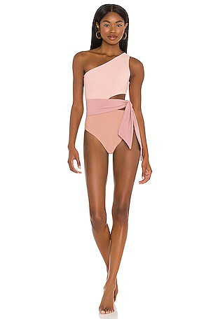 Carlie One Piece in Taupe Spot | Revolve Clothing (Global)