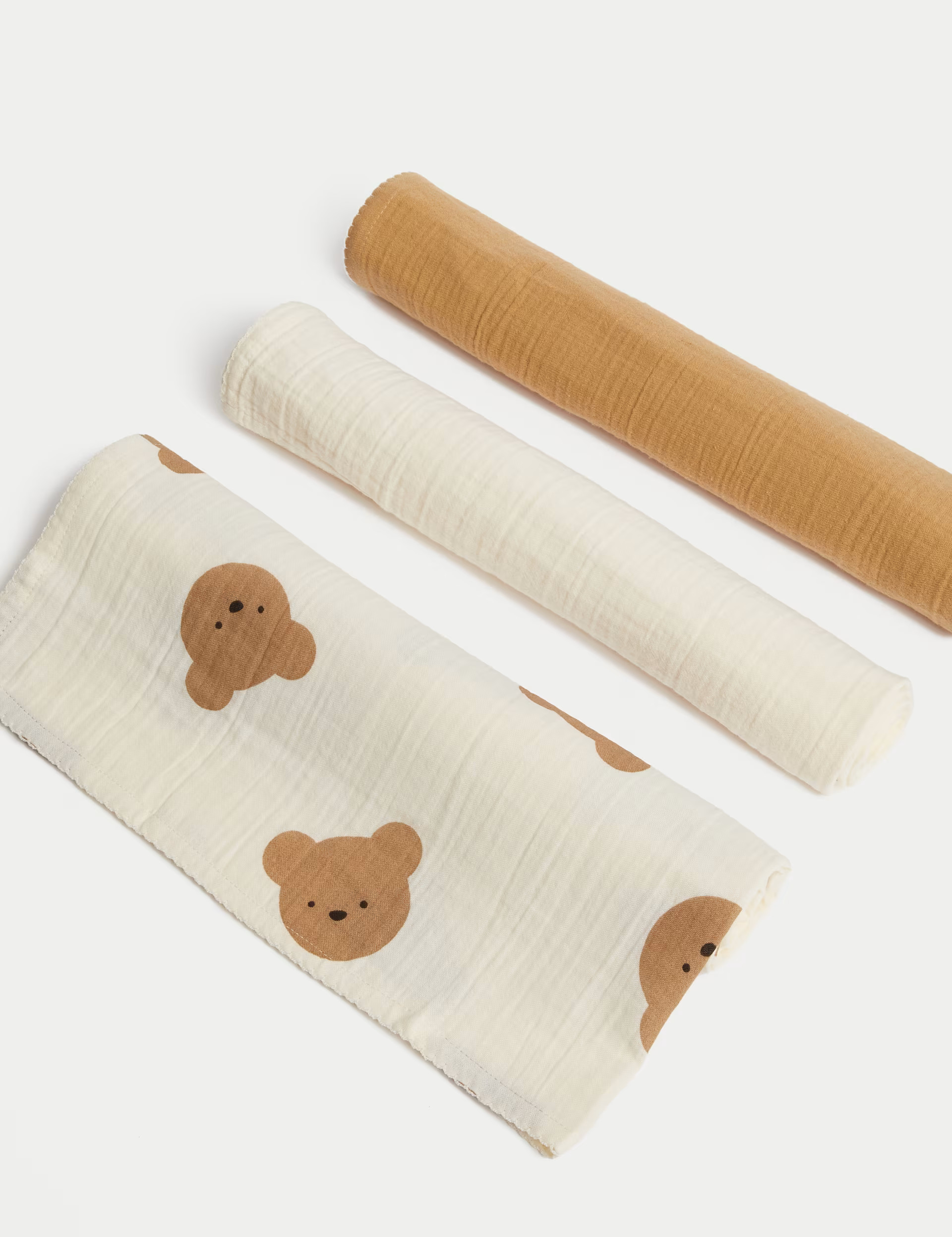 3pk Pure Cotton Bear Muslin Squares | Marks & Spencer (UK)