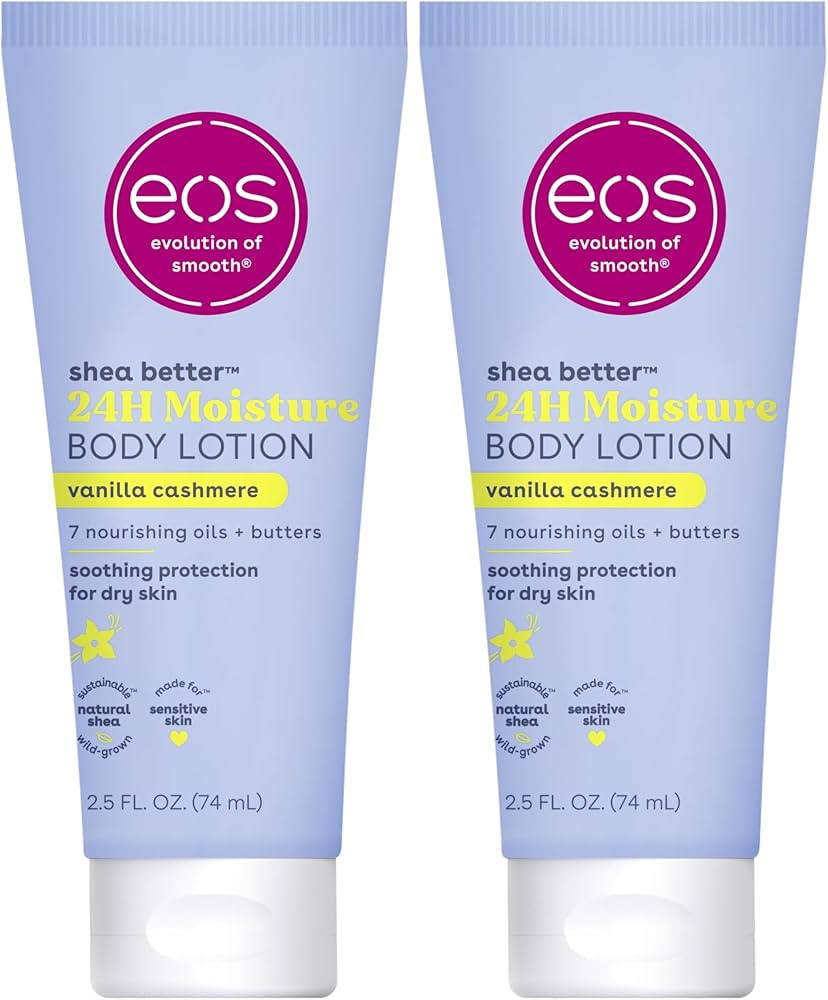 eos 24H Moisture Travel Body Lotion- Vanilla Cashmere,Travel Size Essential,Toiletries,Mini Body ... | Amazon (US)