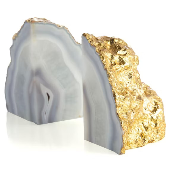Agate Book Ends, White - Shiraleah | Target