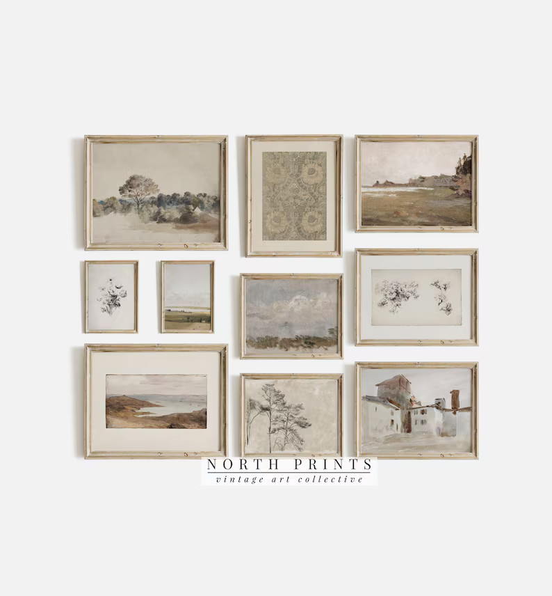 Neutral French Country Gallery Wall Art Vintage | PRINTABLE SET of 10 | Digital DOWNLOAD | S10-16 | Etsy (US)