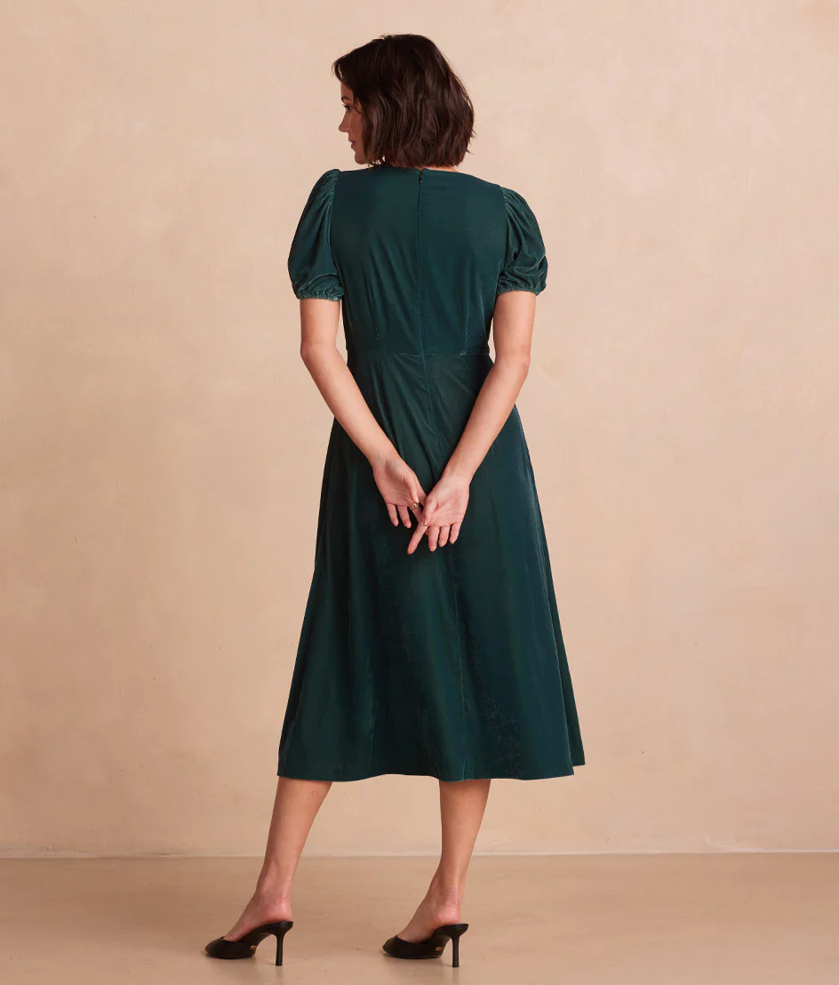 The Sustainable Velvet Collection Bow Midi Dress | SummerSalt