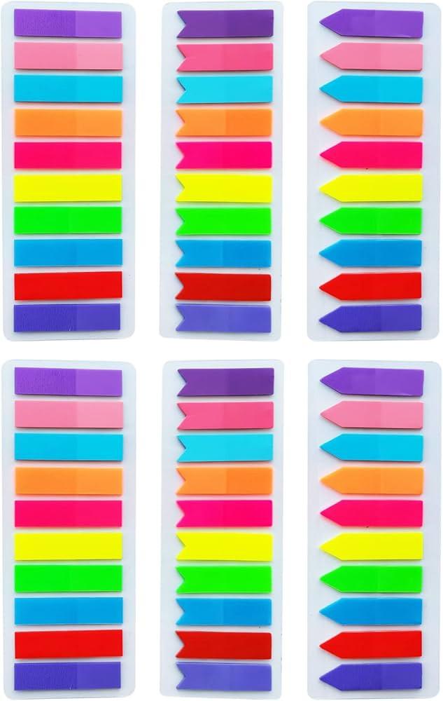 ELII Book tabs 1200Pcs Sticky Index Tabs Page Markers,Arrow Flags and Tabs Sticky Note Colored Wr... | Amazon (US)