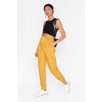 Womens Before You Cargo High-Waisted Trousers - Yellow - 8, Yellow | NastyGal (UK, IE)