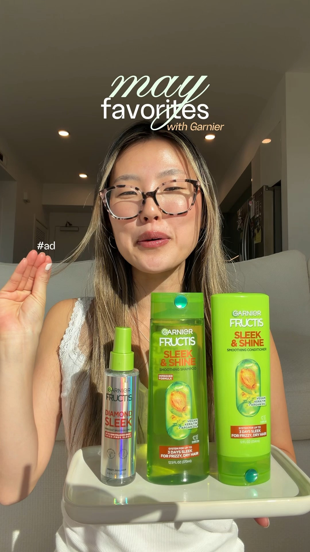 #ad my monthly favorites are dedicated to my haircare routine obsession – @garnier sleek and shine line, available at @Target For the girls who have dry frizzy hair, I’m right there with you and this routine… perfection #TargetPartner #GarnierPartner @Shop.LTK  #liketkit
#monthlyfavorites #haircareroutine #drugstorehaircareroutine