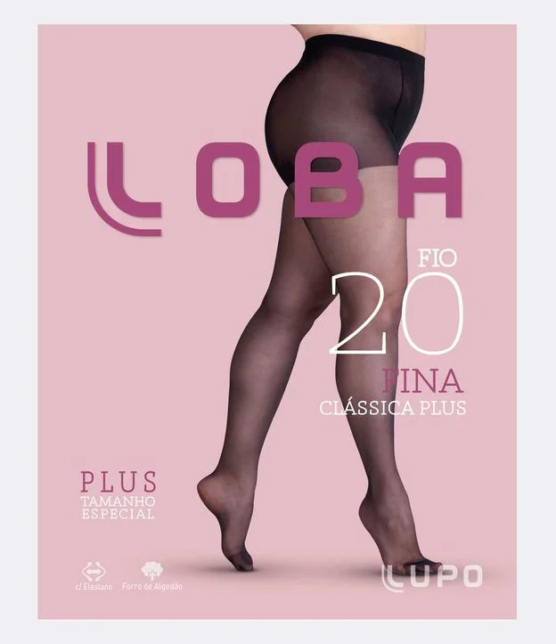 Meia Calça em Poliamida Fio 20  Loba Curve & Plus Size Preto | Renner (BR)
