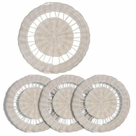 Henmomu Set of 4 Round Rattan Placemat Dining Table Mats for Kitchen Home D茅cor and Display (Sun Sha | Walmart (US)