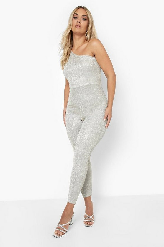 Plus Shimmer One Shoulder Jumpsuit | Boohoo.com (US & CA)
