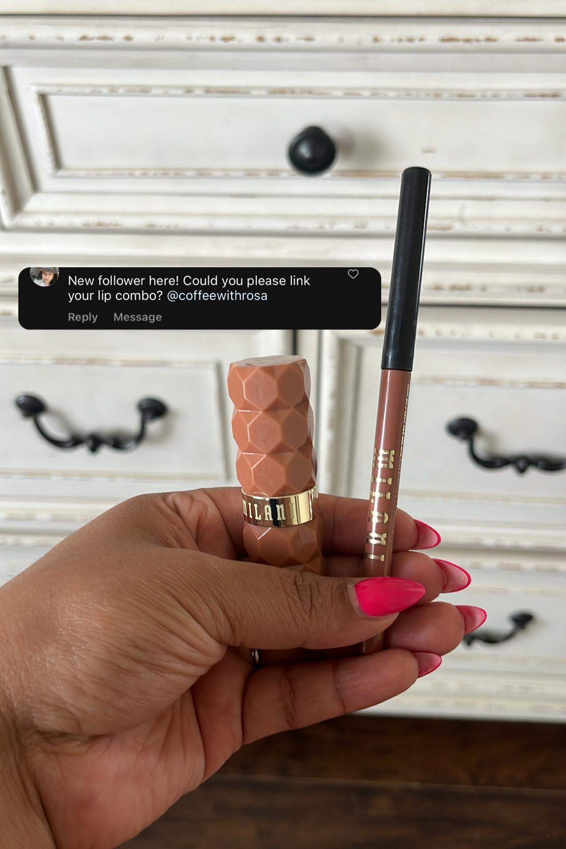 Everyday lip combo! 
Milani lip liner “cafe au lait” & lipstick in “tease” 

#LTKstyletip #LTKbeauty #LTKunder50