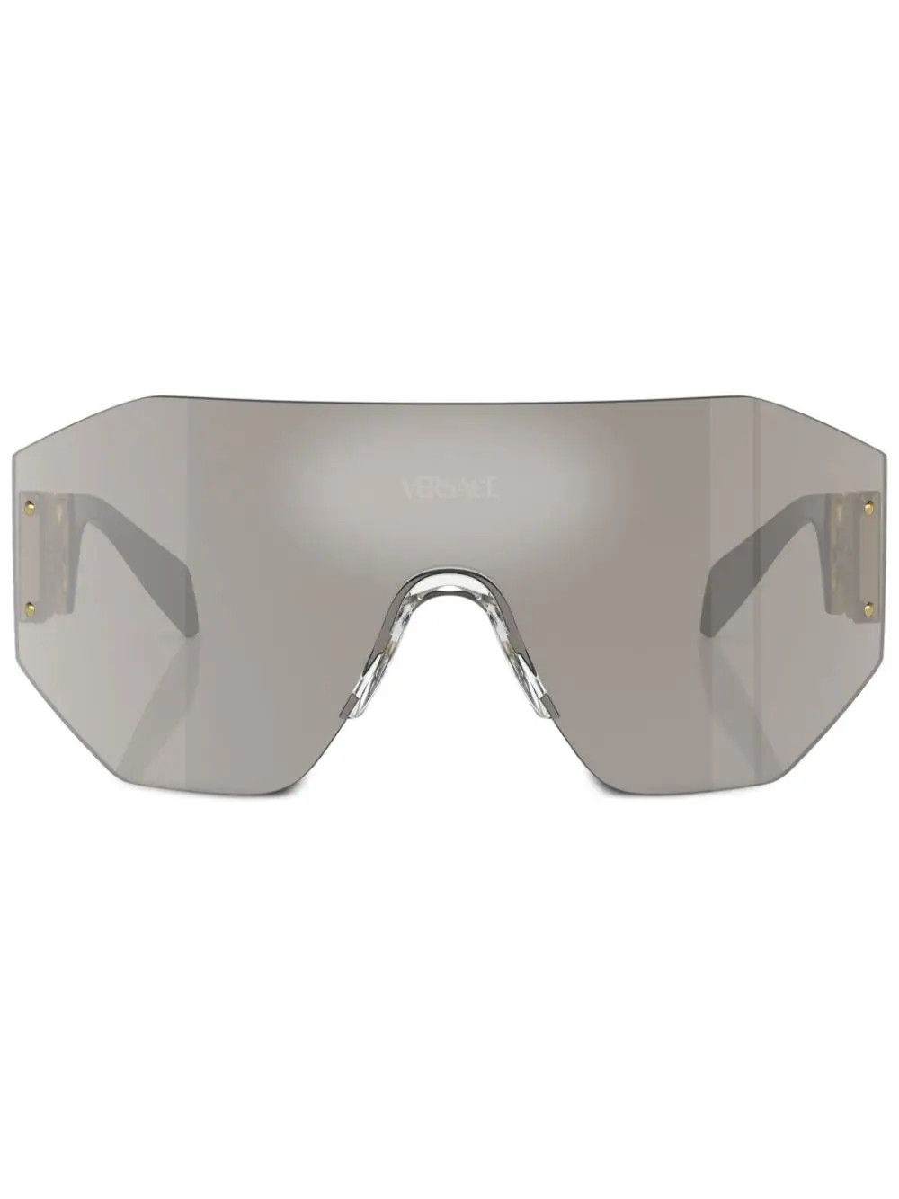 Versace Eyewear oversized shield-frame sunglasses - Grey | Farfetch Global