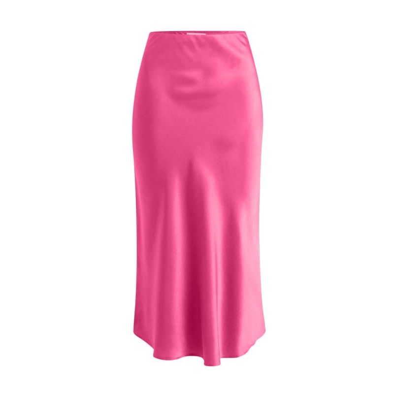 Effortless Silk Skirt - Fuchsia Pink | Wolf & Badger (US)