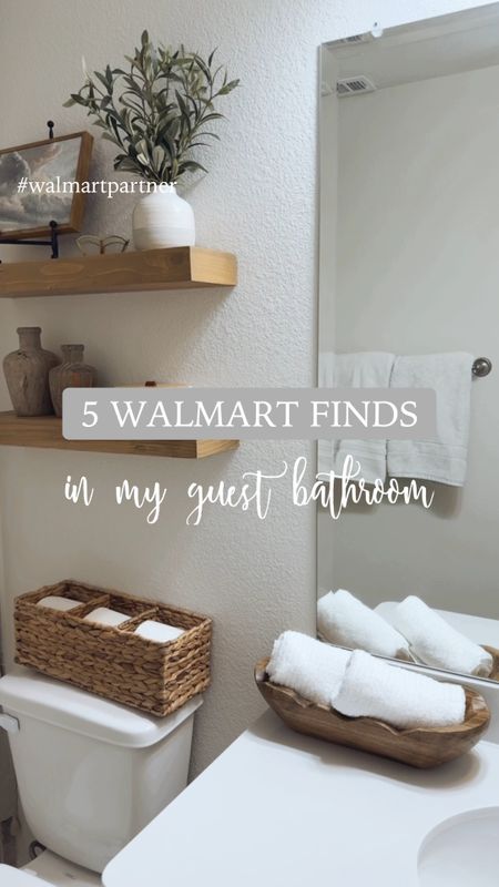 5 WALMART FINDS 🛁

in my guest bathroom ✨ #walmartpartner I partnered with @walmart to share a few new pieces I have been loving them in my guest bathroom! This faux greenery was the perfect touch and height for my shelves here! I love it! 

✨ here’s the Walmart home finds:
+ faux greenery in vase
+ woven storage
+ ribbed canister with lid
+ little tray
+ scalloped wood bowl

I’ll have these all linked in my bio! I love that Walmart always comes through in price and beauty! 🤗 it’s a win win! #IYWYK



#LTKhome