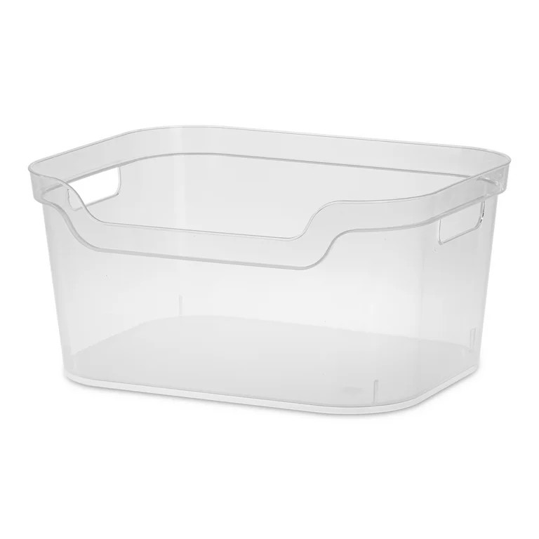 (2 pack) Mainstays Large Open Bin, Clear Plastic, Easy Access Bin with Scoop Front, Clear | Walmart (US)