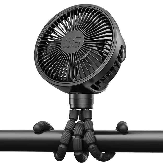 GUSGU Stroller Fan Clip on for Baby, Flexible Tripod & Rechargeable Battery, Small Personal Fan, ... | Amazon (US)
