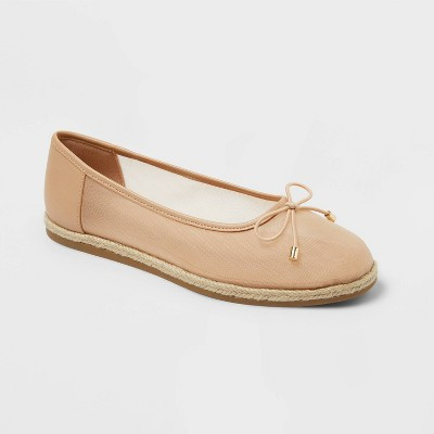 Women’s Amara Flats with Memory Foam Insole - A New Day™ Beige 8 | Target