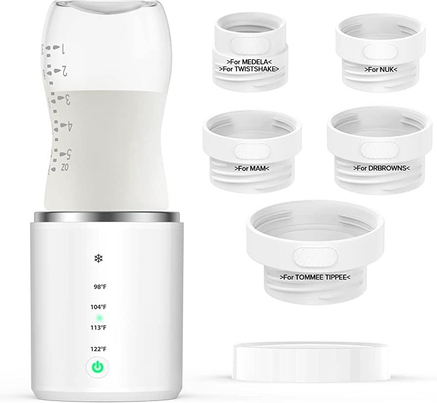 Bottle Warmer, Baby Bottle Warmer with 5 Adapters, Portable Bottle Warmer Rechargeable with Preci... | Amazon (US)
