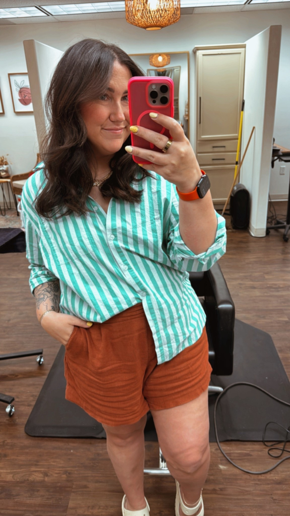 Shirt and shorts are from last year, but linked similar! 🖤